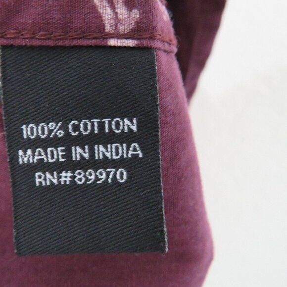 Eighty Eight* Men's Short Sleeve Button Down Curved Hem Print Shirt~ Size Large - Picture 4 of 11